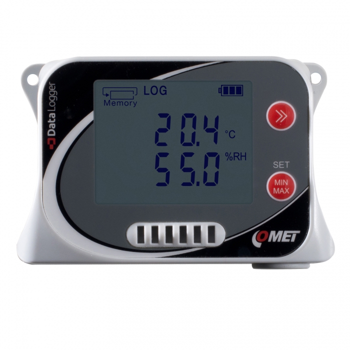MSR147W2D WiFi Data Logger • plug-in Temperature and Humidity Sensors •  add. internal Pressure and Acceleration Sensors • Stores over 1 m Readings