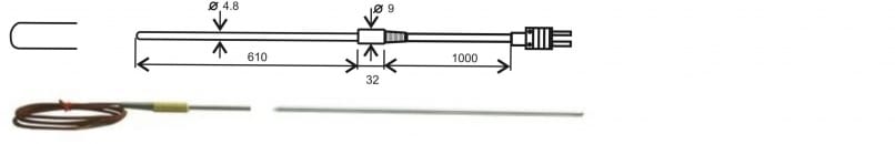 Thermocouple "K" insertion probe, GT1150